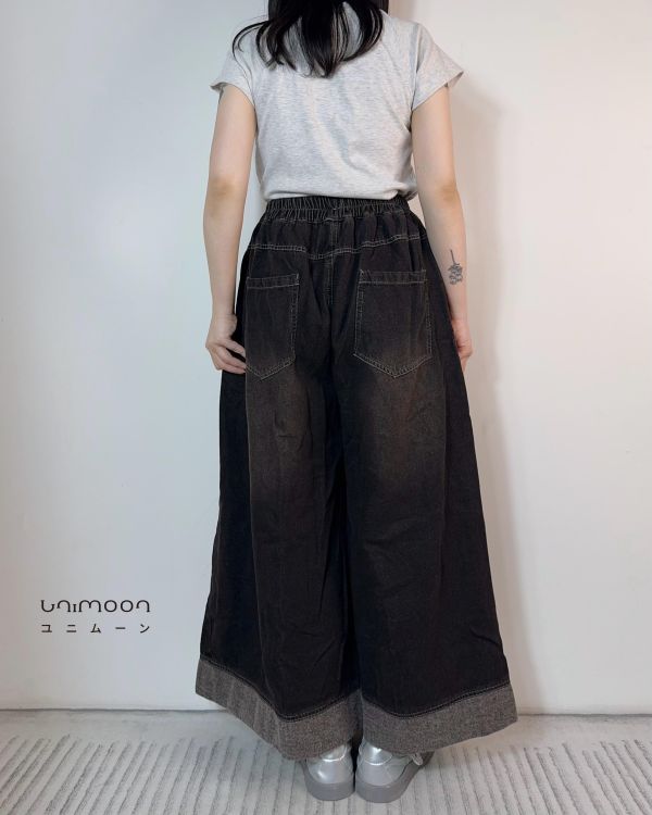 𝟮𝟲𝟯𝟮𝟭 街頭復古水洗感牛仔寬褲 