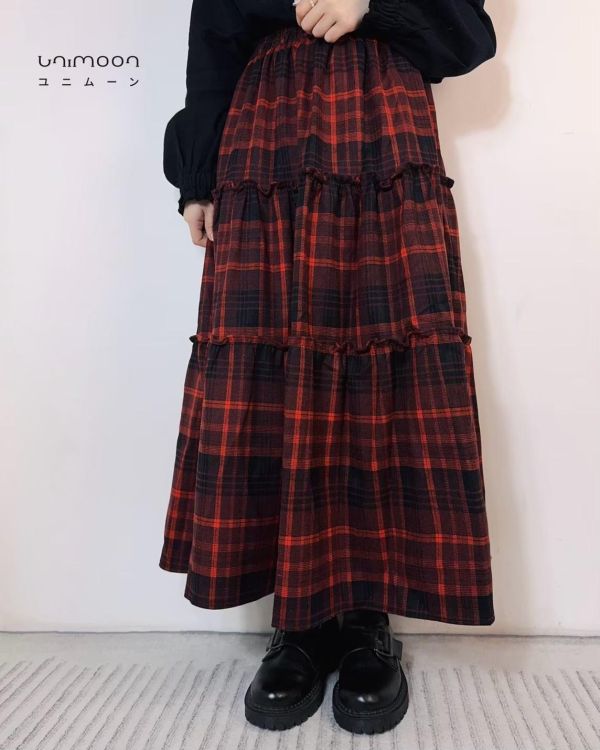 ᴅᴇᴄ 𝟮𝟱-𝟭𝟱 蘇格蘭格紋磨毛秋冬蛋糕裙 