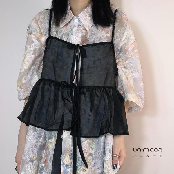 ꜱᴇᴘ 𝟮𝟱-𝟭𝟱 百搭款雙綁帶透紗背心 