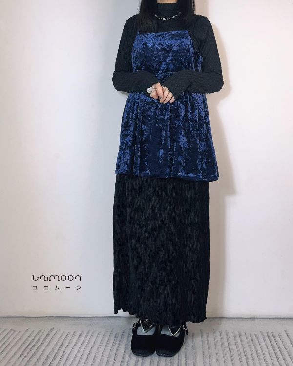 𝟮𝟲𝟭𝟭𝟭 後綁帶小夜空絲絨蛋糕背心 