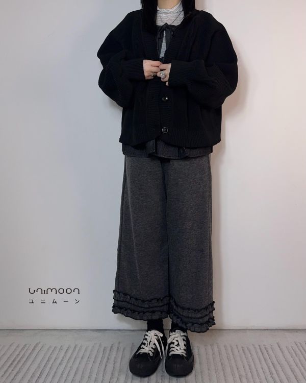 𝟮𝟲𝟯𝟬𝟵 日常小劇場抽繩雙層花邊顯瘦直筒褲 