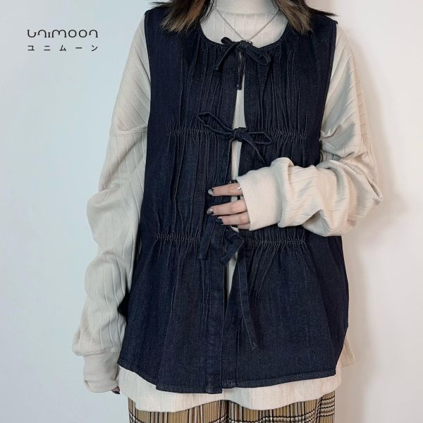 ꜰᴇʙ 𝟮𝟱-𝟳 多綁帶設計牛仔背心 