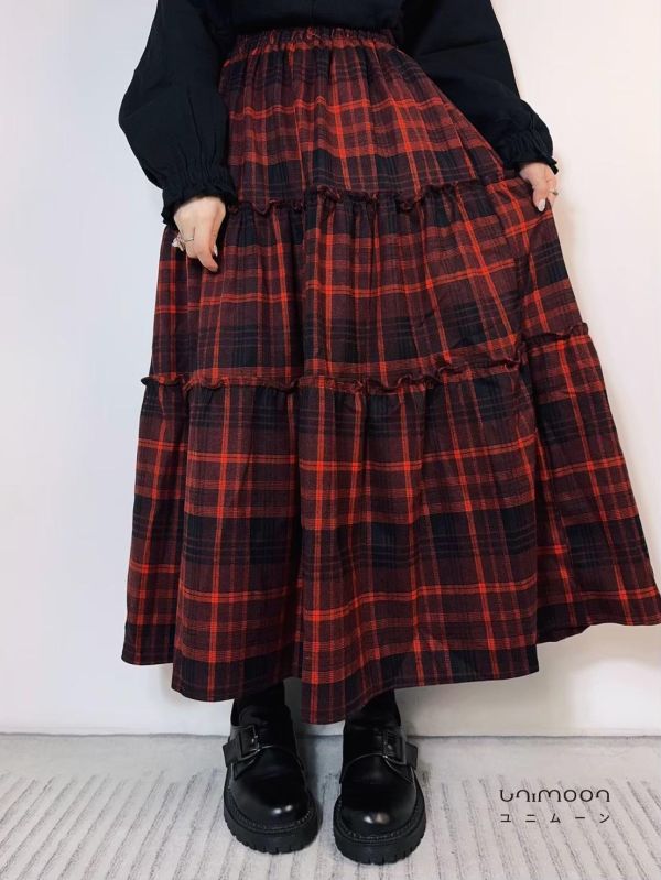 ᴅᴇᴄ 𝟮𝟱-𝟭𝟱 蘇格蘭格紋磨毛秋冬蛋糕裙 