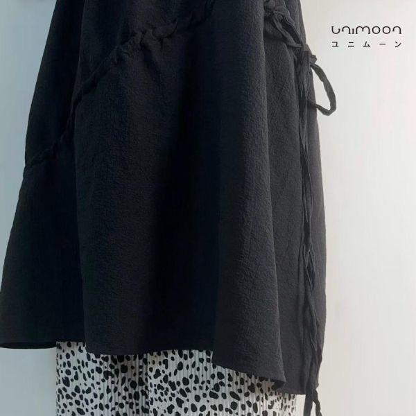 ᴀᴜɢ 𝟬𝟭 U領抽繩綁帶短背心洋裝 