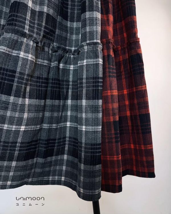 ᴅᴇᴄ 𝟮𝟱-𝟭𝟱 蘇格蘭格紋磨毛秋冬蛋糕裙 