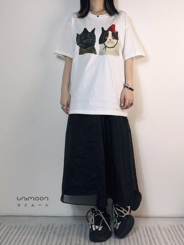 ᴊᴜɴ 𝟮𝟱-𝟭 cats party休閒印花Tee 