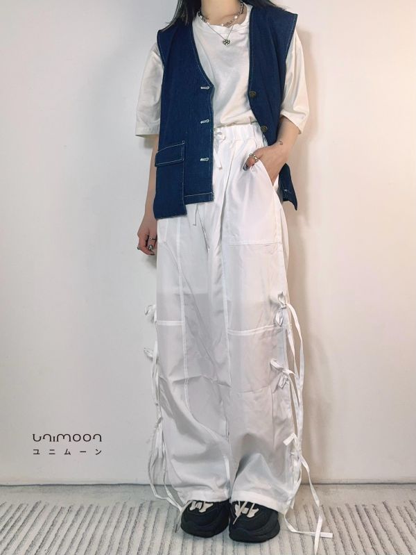 ᴀᴜɢ 𝟮𝟱-𝟭𝟵 綁帶造型街頭工裝褲 