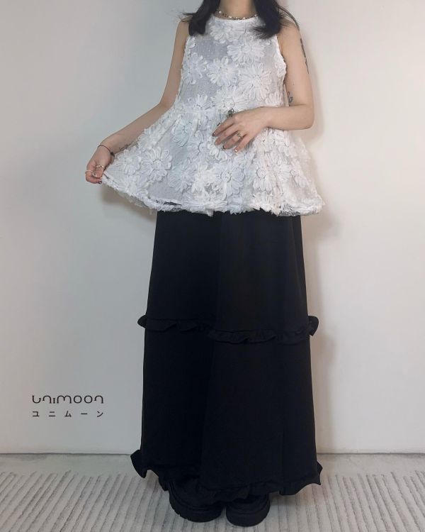 𝟮𝟲𝟰𝟭𝟲 太空棉荷葉邊長裙 