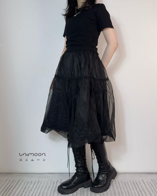 𝟮𝟲𝟯𝟭𝟱 影子收藏家雙層五分花苞裙 