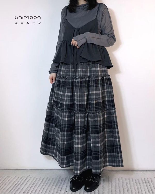 ᴅᴇᴄ 𝟮𝟱-𝟭𝟱 蘇格蘭格紋磨毛秋冬蛋糕裙 