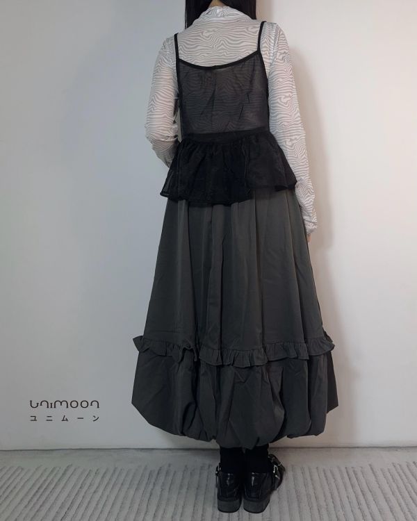 𝟮𝟲𝟯𝟬𝟱 灰調古典花苞裙 