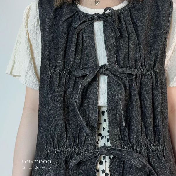 ꜰᴇʙ 𝟮𝟱-𝟳 多綁帶設計牛仔背心 