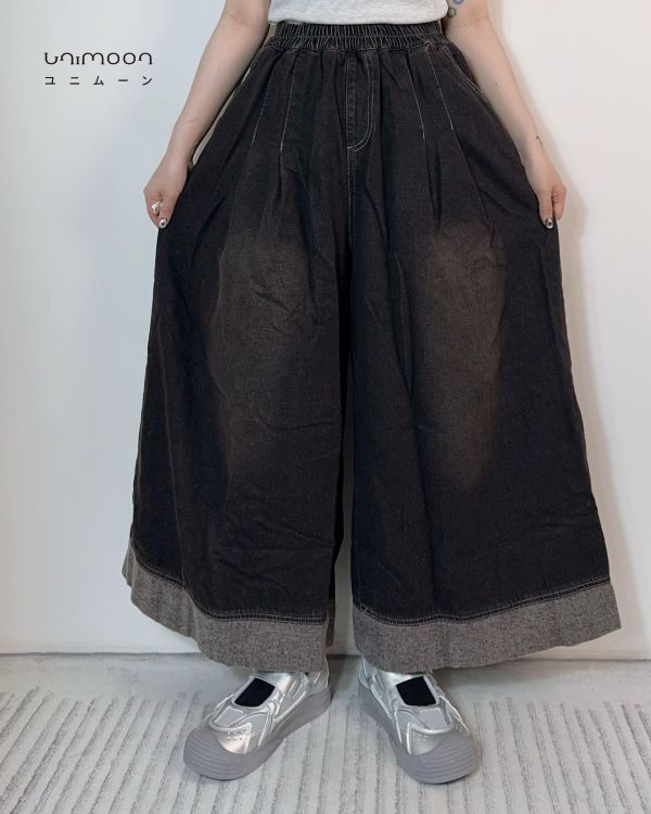 𝟮𝟲𝟯𝟮𝟭 街頭復古水洗感牛仔寬褲 