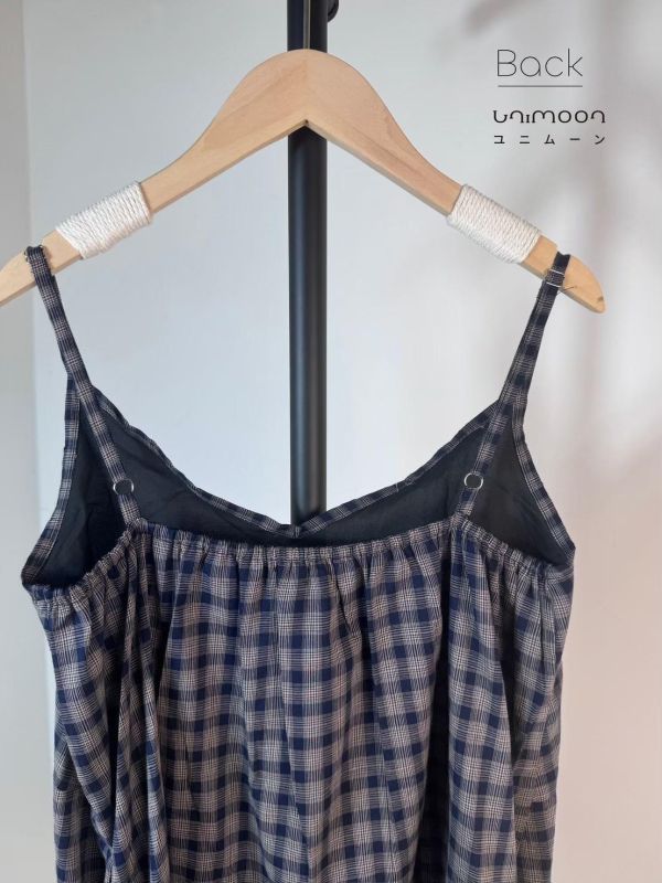 ᴊᴜɴ 𝟮𝟱-𝟮𝟭 格子謎語側綁帶抽皺背心 