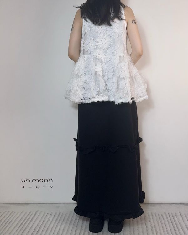 𝟮𝟲𝟰𝟭𝟲 太空棉荷葉邊長裙 