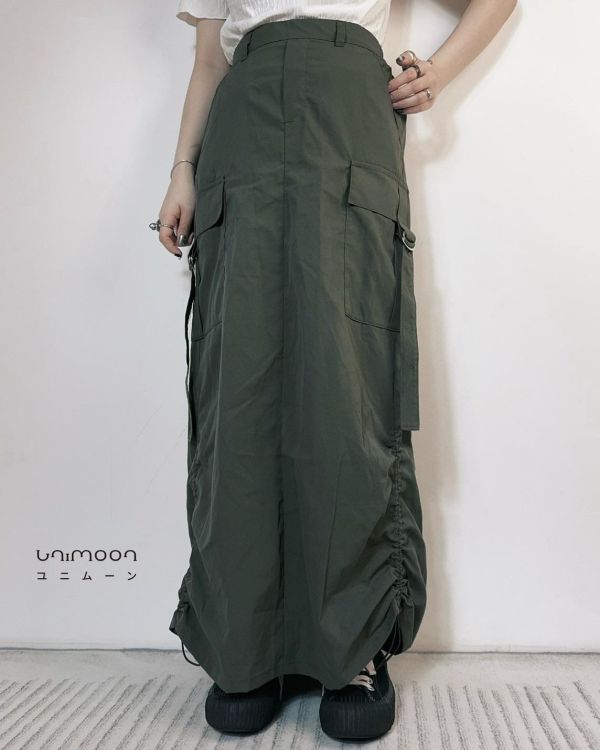 ᴏᴄᴛ 𝟮𝟱-𝟮𝟮 工裝抽繩設計長裙 