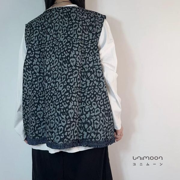 ɴᴏᴠ 𝟮𝟱-𝟮𝟭 丹寧豹紋木耳卷邊背心 