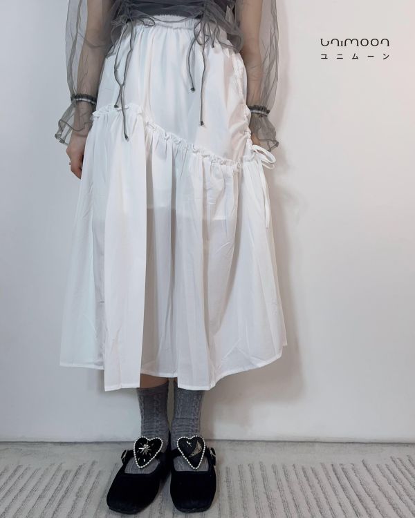 𝟮𝟲𝟯𝟭𝟳 芭蕾風抽繩褶皺設計A字裙 