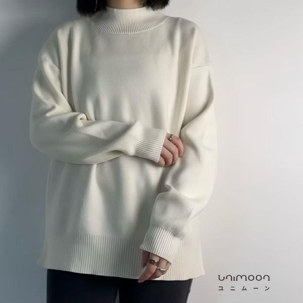 ᴏᴄᴛ 𝟬𝟳 超柔軟側開岔微立領純色毛衣 