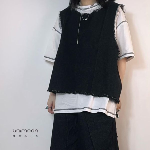 ᴀᴜɢ 𝟮𝟱-𝟰 毛邊抽鬚牛仔背心 