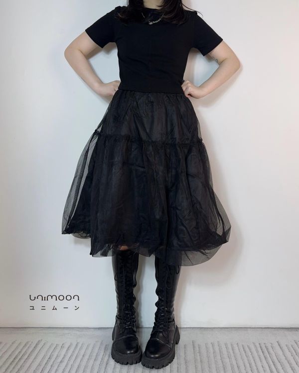 𝟮𝟲𝟯𝟭𝟱 影子收藏家雙層五分花苞裙 