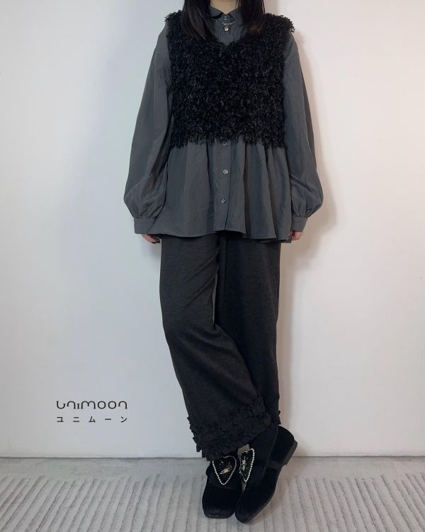 𝟮𝟲𝟯𝟬𝟵 日常小劇場抽繩雙層花邊顯瘦直筒褲 