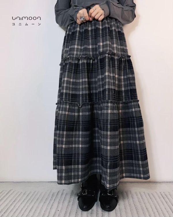 ᴅᴇᴄ 𝟮𝟱-𝟭𝟱 蘇格蘭格紋磨毛秋冬蛋糕裙 