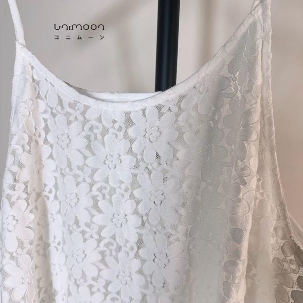 ꜱᴇᴘ 𝟮𝟱-𝟭𝟵 純白花語不規則設計感蕾絲背心 
