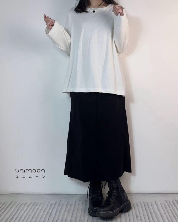 ɴᴏᴠ 𝟮𝟱-𝟭𝟵 基本款蜜桃絨後鬆緊直筒裙 