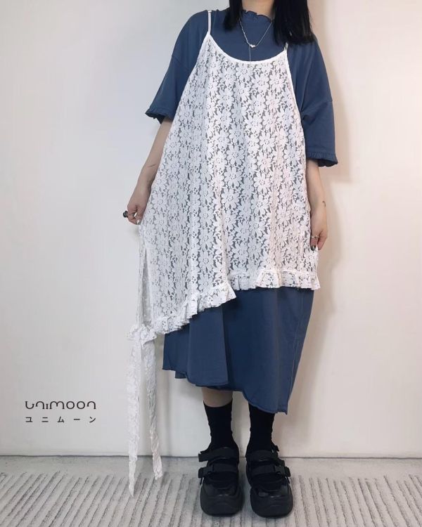 ꜱᴇᴘ 𝟮𝟱-𝟭𝟵 純白花語不規則設計感蕾絲背心 