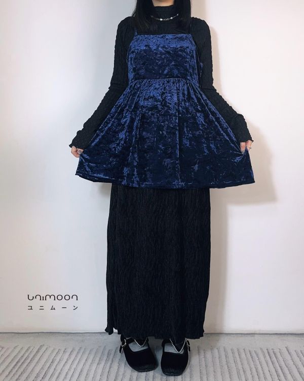 𝟮𝟲𝟭𝟭𝟭 後綁帶小夜空絲絨蛋糕背心 