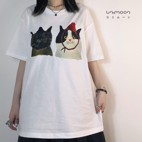 ᴊᴜɴ 𝟮𝟱-𝟭 cats party休閒印花Tee 