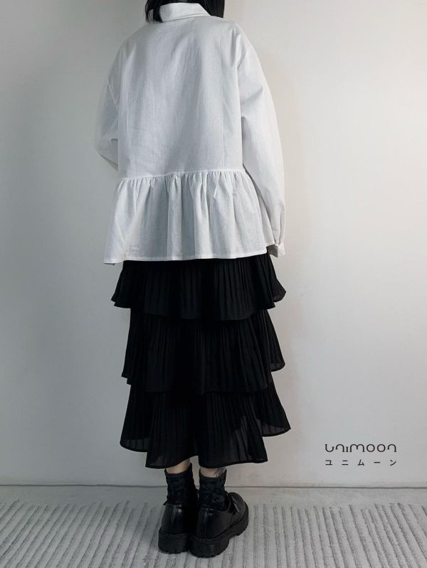 ᴍᴀʀ 𝟮𝟱-𝟮 小蛋糕擺薄棉麻襯衫 