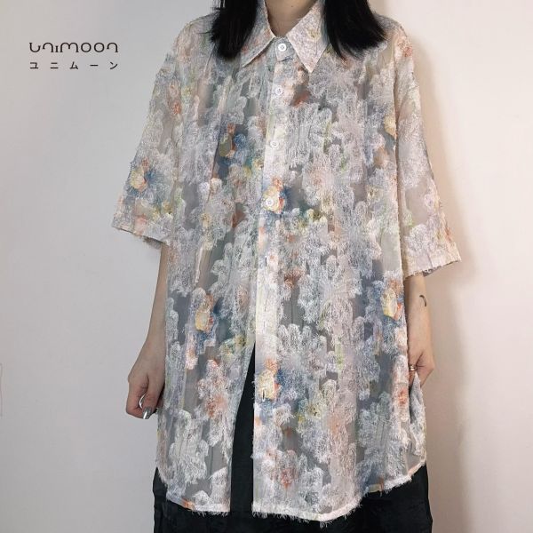 ꜱᴇᴘ 𝟮𝟱-𝟭𝟲 夏日祭典的煙花透膚落肩襯衫 