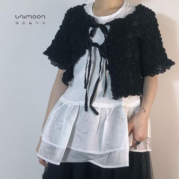 ꜱᴇᴘ 𝟮𝟱-𝟰 雙綁帶泡泡布短版小外罩 