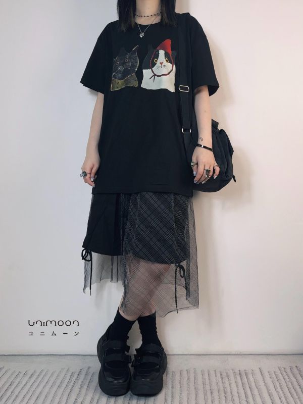 ᴊᴜɴ 𝟮𝟱-𝟭 cats party休閒印花Tee 