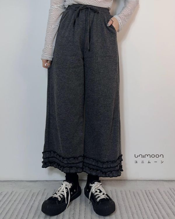 𝟮𝟲𝟯𝟬𝟵 日常小劇場抽繩雙層花邊顯瘦直筒褲 