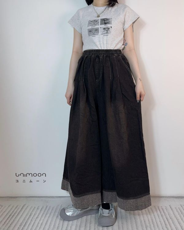 𝟮𝟲𝟯𝟮𝟭 街頭復古水洗感牛仔寬褲 