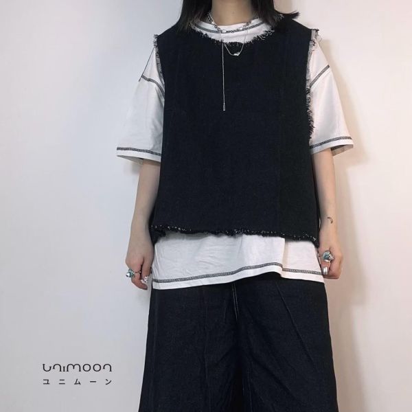 ᴀᴜɢ 𝟮𝟱-𝟰 毛邊抽鬚牛仔背心 