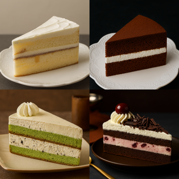 切片蛋糕(卡士達，提拉，抹茶伯爵，黑森林 