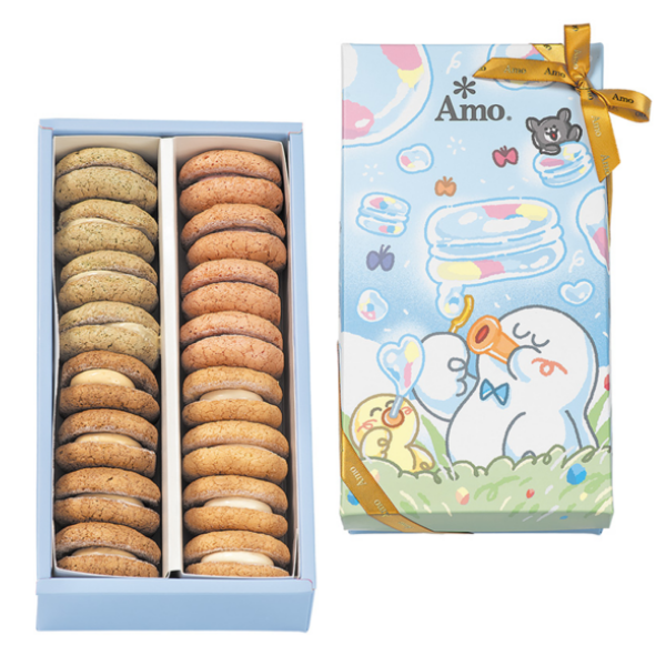 彌月四合一達克瓦茲 彌月,彌月蛋糕,彌月推薦,馬卡龍,達克瓦茲,送禮,臺北大學,阿默蛋糕,甜點,開心果,草莓