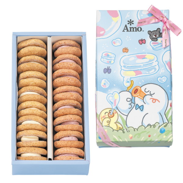 彌月原味莓果-達克瓦茲16入 彌月,彌月蛋糕,彌月推薦,馬卡龍,達克瓦茲,送禮,臺北大學,阿默蛋糕,甜點,草莓