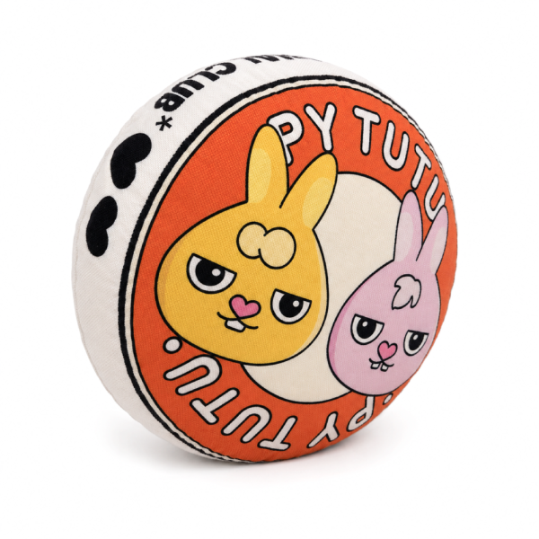 【PY TUTU概念館現場獨家】PY兔兔經典LOGO圓形抱枕 / 現場PY抽限定商品 