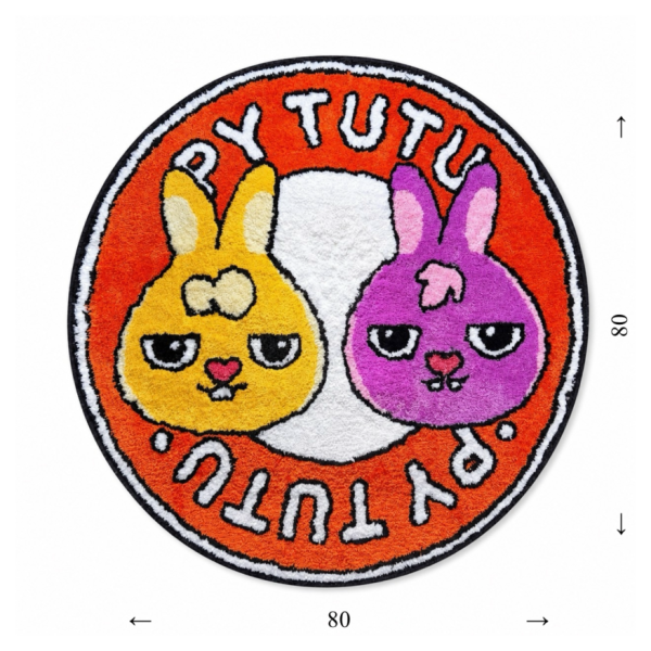 【PY TUTU概念館】紀念 2026 經典圓形 LOGO 大地毯 / 地墊 / 廁所 / 客廳 / 防滑地墊 