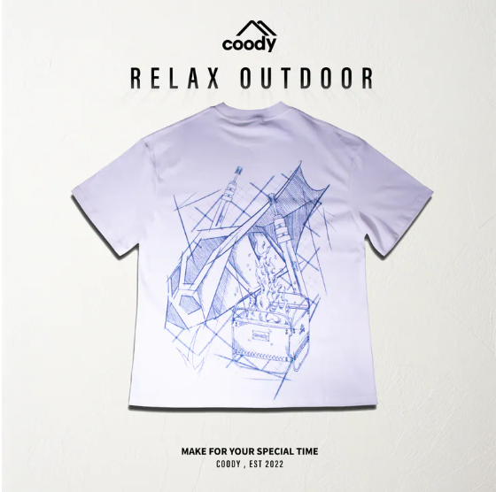 Coody Relax Blueprint Tee藍稿露營短袖T恤 