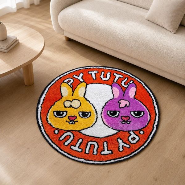 【PY TUTU概念館】紀念 2026 經典圓形 LOGO 大地毯 / 地墊 / 廁所 / 客廳 / 防滑地墊 