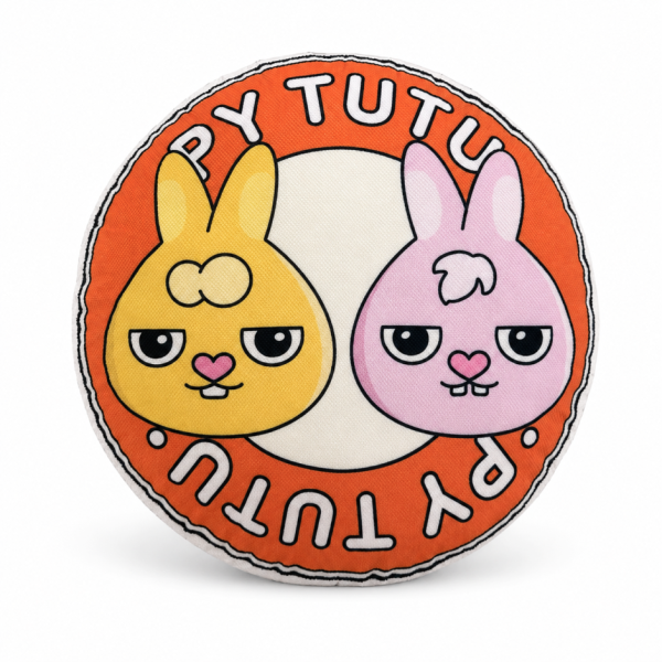 【PY TUTU概念館現場獨家】PY兔兔經典LOGO圓形抱枕 / 現場PY抽限定商品 