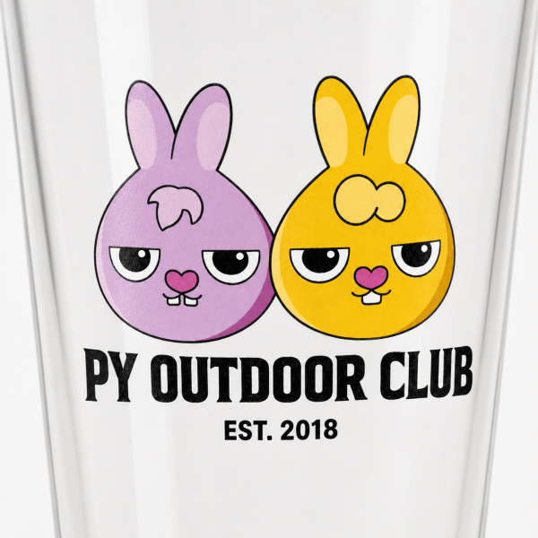 【PY TUTU概念館】兔兔戶外俱樂部玻璃水杯/飲水杯/啤酒杯/咖啡杯 