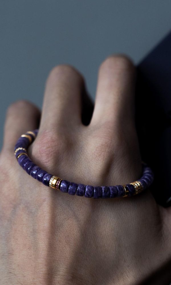 紫龍晶｜銀鑽切片 