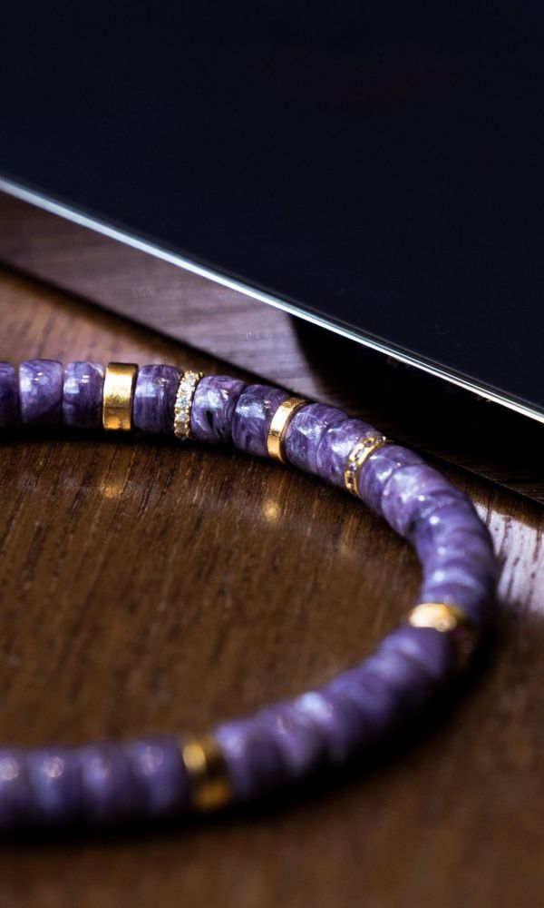 紫龍晶｜銀鑽切片 